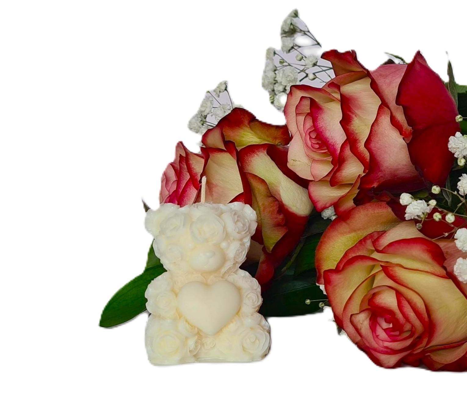 Świeca sojowa Miś z sercem 2