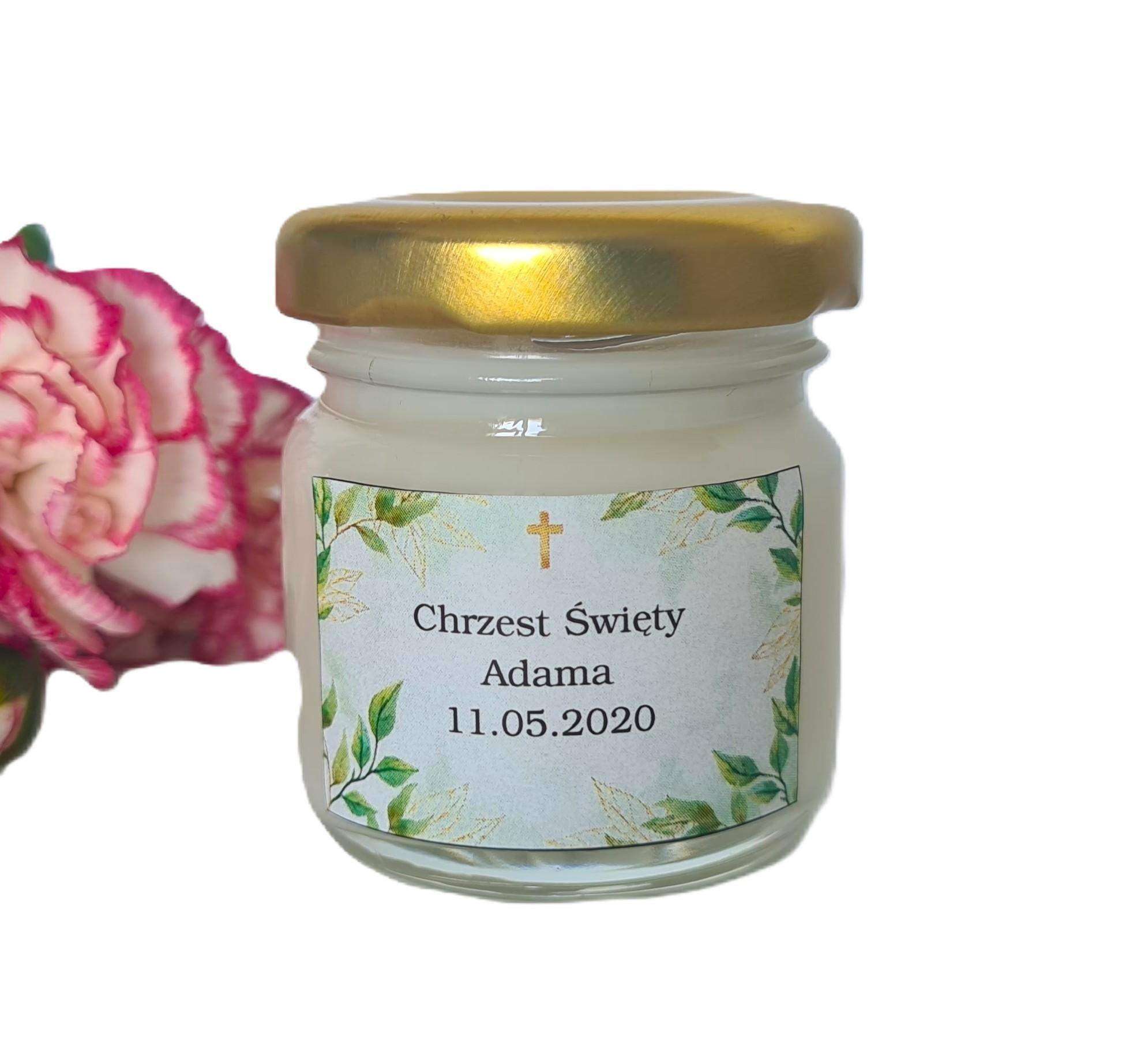 Świeca Podziękowanie dla gości Chrzest 