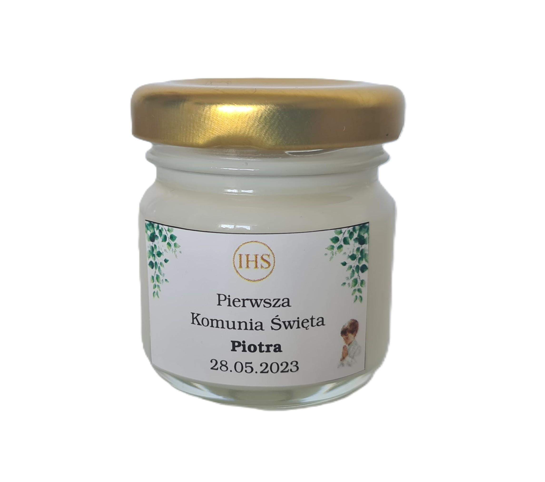 Świeca Podziękowanie dla gości Komunia 