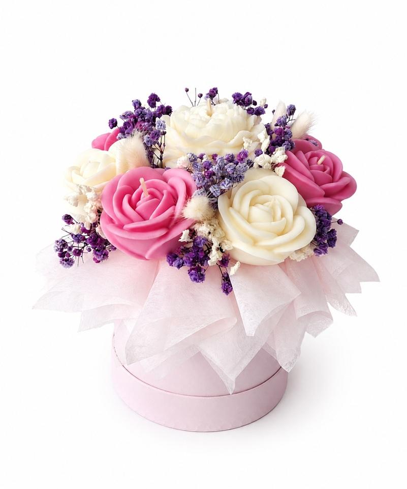 Flowerbox sojowy róża i piwonia